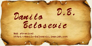 Danilo Belošević vizit kartica
